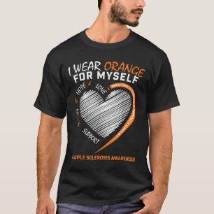Camiseta Naranja Múltiple Esclerosis Aparatos Mujeres Hombr