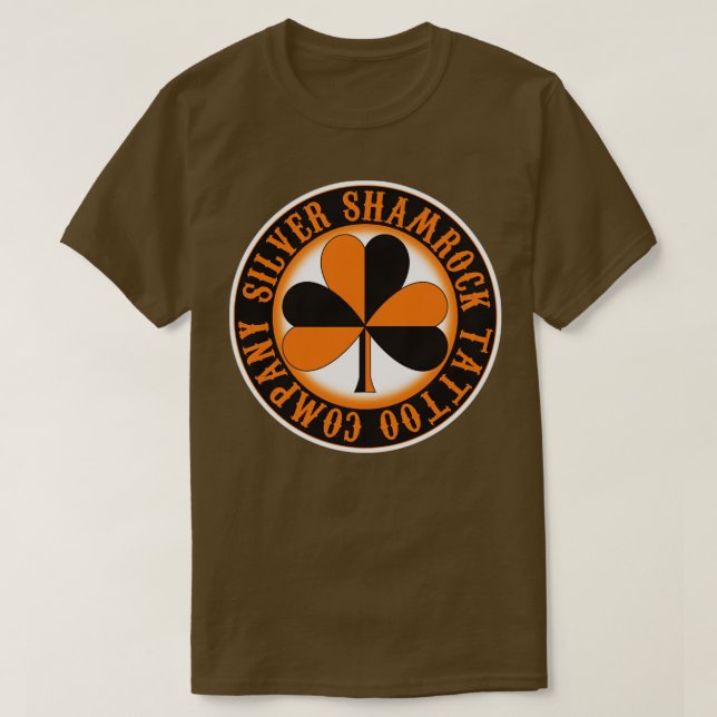 Camiseta Naranja Nautical Sha de Silver Shamrock Tattoo Com (Diseño del anverso)