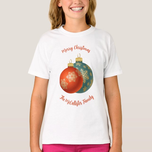 Camiseta Naranja navidades Ornaments T-Shirt (Anverso)
