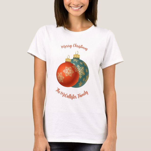 Camiseta Naranja navidades Ornaments T-Shirt (Anverso)