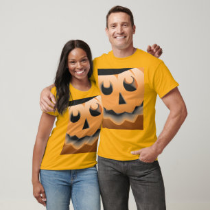 Camiseta naranja negro calabaza halloween