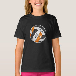 Camiseta naranja negro chica equipo de voleibol