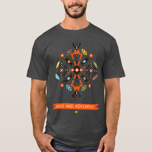 Camiseta Naranja negro de vector decorativo nativo