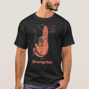 Camiseta Naranja negro ilustrado Save Orangutan 