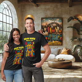 Camiseta Naranja Neon Alien T-Shirt - Funky Pop Art Creatur