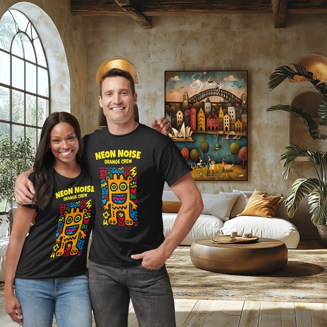Camiseta Naranja Neon Alien T-Shirt - Funky Pop Art Creatur (Subido por el creador)