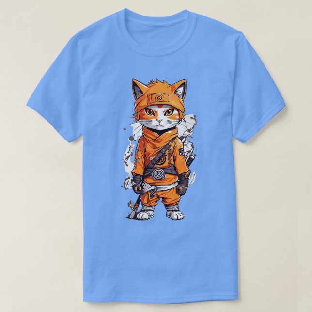 Camiseta Naranja Ninja Cat TShirt (Diseño del anverso)