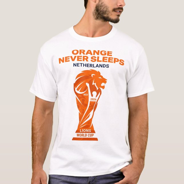 Camiseta Naranja Nunca Duerme (Anverso)