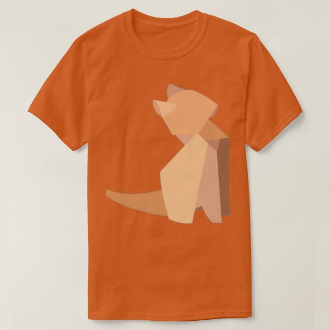 Camiseta Naranja Origami Cat (Diseño del anverso)