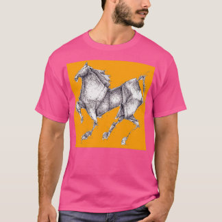 Camiseta Naranja Origami Horse