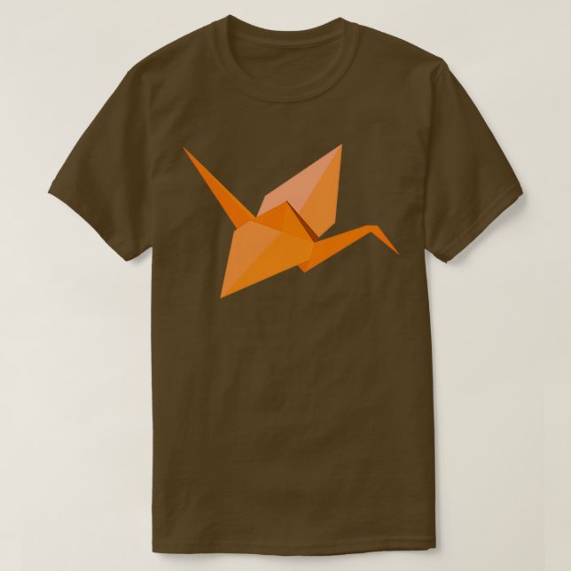 Camiseta Naranja Origami Paper Crane (Diseño del anverso)