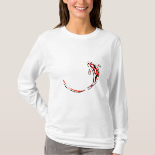 Camiseta Naranja ornamental y negro de la natación de los