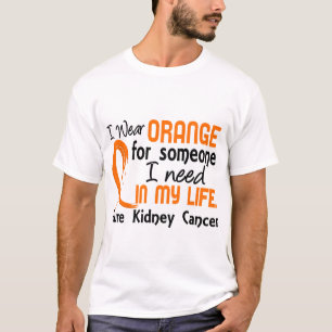 Camiseta Naranja para alguien necesito al cáncer del riñ