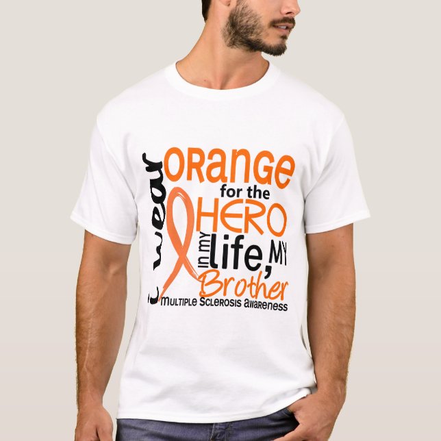 Camiseta Naranja para la esclerosis múltiple del ms de (Anverso)