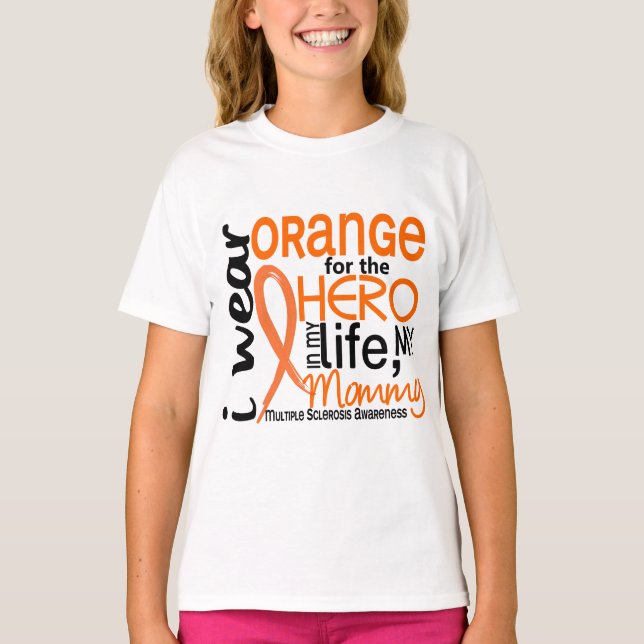 Camiseta Naranja para la esclerosis múltiple del ms de la (Anverso)