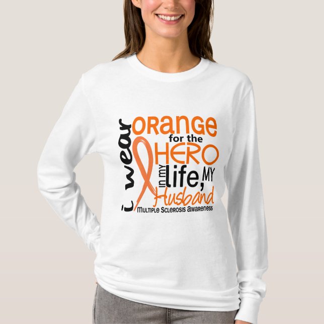 Camiseta Naranja para la esclerosis múltiple del ms del (Anverso)