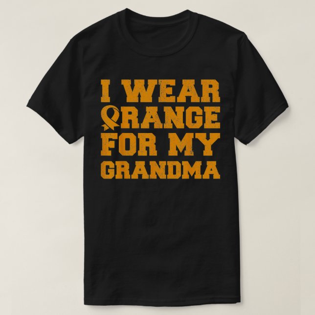 Camiseta Naranja Para Mi Abuela De Concienciación Sobre La  (Diseño del anverso)