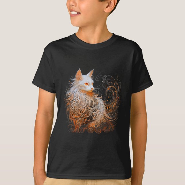 Camiseta Naranja Persia Cat Long Hair Cute Kitten Me Ama (Anverso)