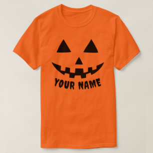 Camiseta Naranja personalizado Calabaza Halloween su nombre