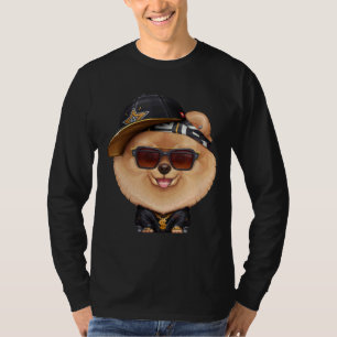 Camiseta Naranja Pomeranian Hip Hop Super Star