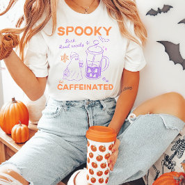Camiseta Naranja púrpura espeluznante pero cafeinado de Hal