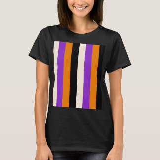 Camiseta Naranja Purpura Negro Raya Halloween