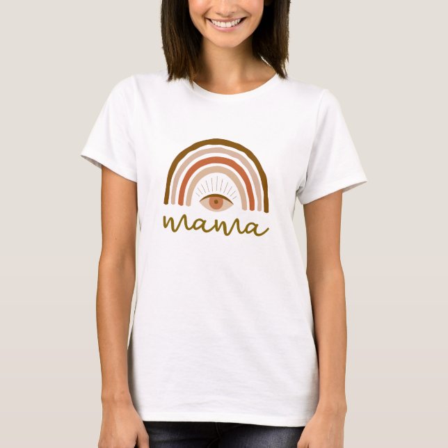 Camiseta Naranja quemado Boho Rainbow eye (Anverso)
