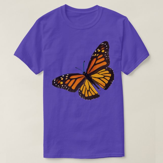 Camiseta Naranja quemado de mariposa monarca (Diseño del anverso)