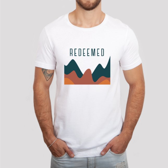 Camiseta Naranja quemado redimido abstracto de fe cristiana (Subido por el creador)