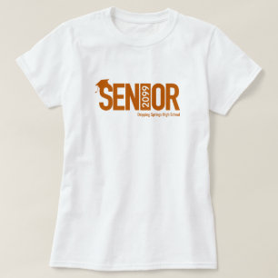 Camiseta Naranja quemado superior con tapón de graduación