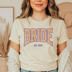 Camiseta Naranja + Raya beige Novia universitaria NAVAL