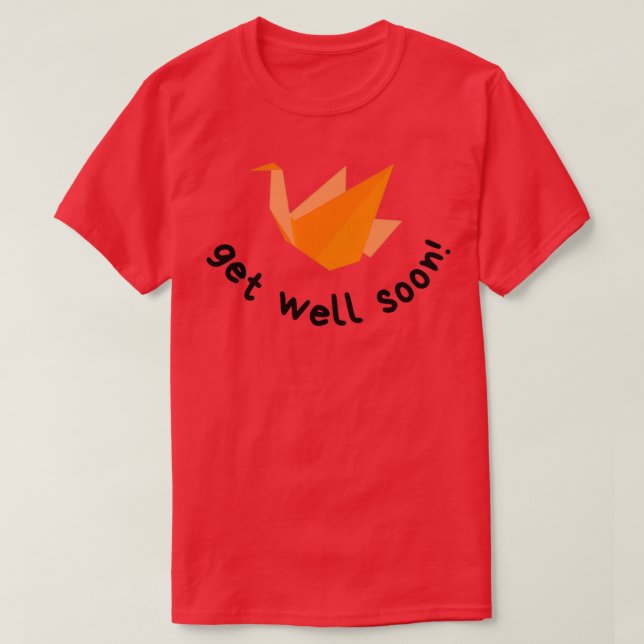 Camiseta Naranja recuperarse pronto de Origami Crane (Diseño del anverso)