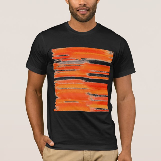 Camiseta Naranja retro abstracto de la pintura el | (Anverso)