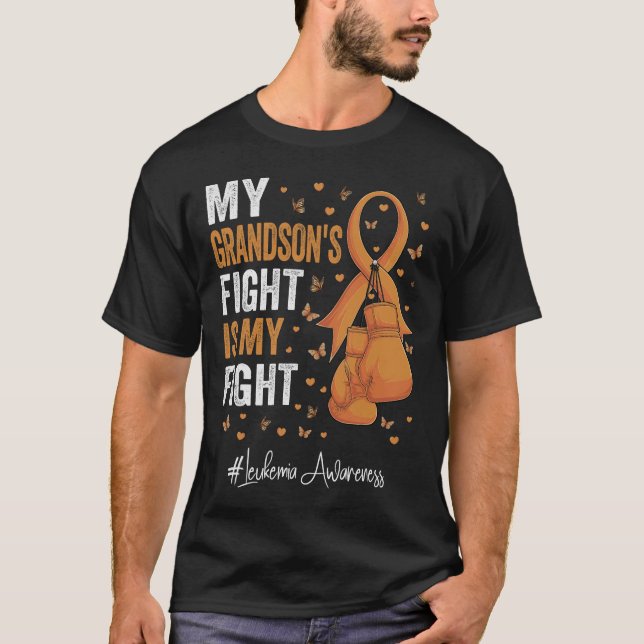 Camiseta Naranja Ribbon Abuela Leucemia Awareness (Anverso)