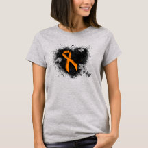 Naranja Ribbon Grunge Heart