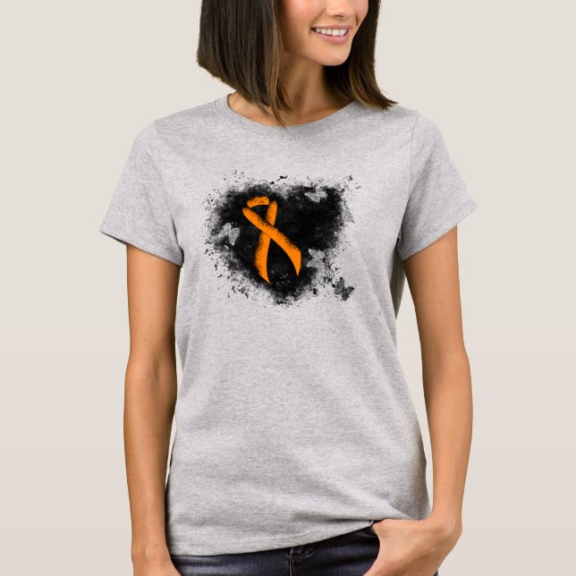 Camiseta Naranja Ribbon Grunge Heart (Anverso)