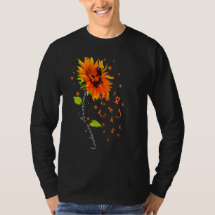 Camiseta Naranja Ribbon Sunflower Butterfly Leukemia Awaren