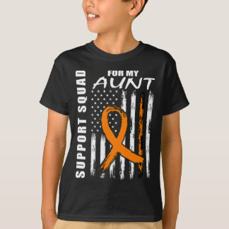 Camiseta Naranja Ribbon Tía Leukemia Conciencia La Bandera