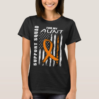 Camiseta Naranja Ribbon Tía Leukemia Conciencia La Bandera