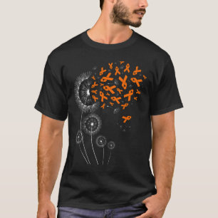 Camiseta Naranja Ribbon y Dandelion Leukemia