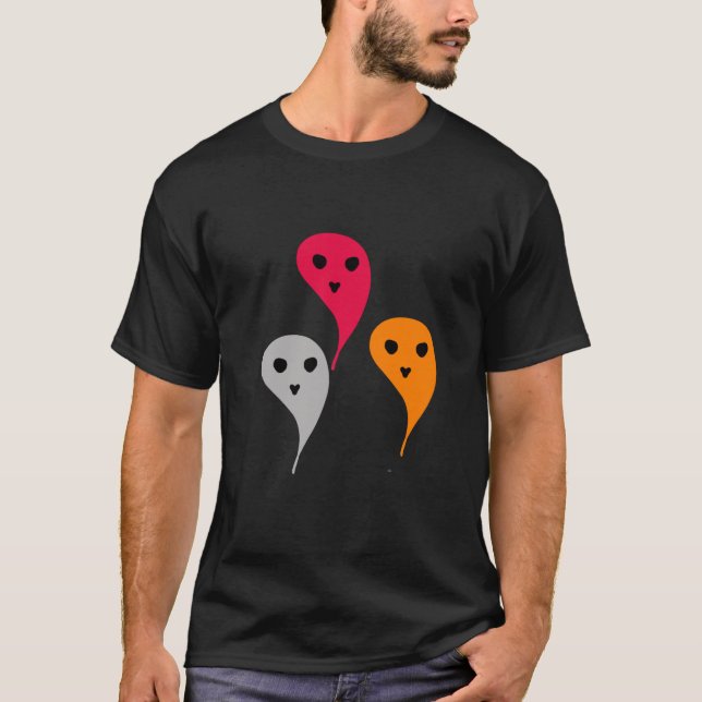 Camiseta Naranja rojo amarillo gris halloween patrón fantas (Anverso)