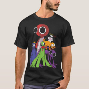 Camiseta Naranja rojo azul de los amigos arcoiris verde
