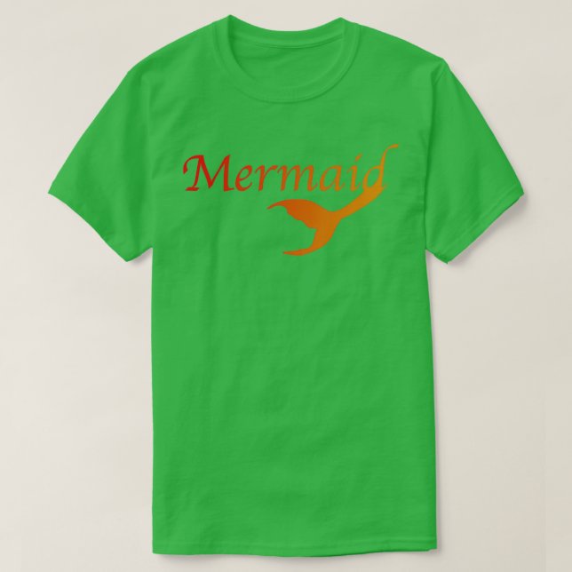 Camiseta Naranja rojo del texto de la sirena (Diseño del anverso)