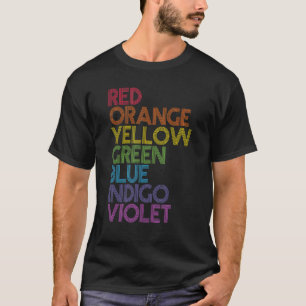 Camiseta Naranja rojo verde amarillo azul índigo violento a
