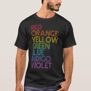 Camiseta Naranja rojo verde amarillo azul índigo violento a