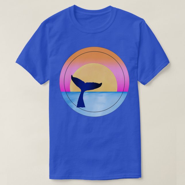 Camiseta Naranja rosa de ballena de buceo Ocean Sunset (Diseño del anverso)