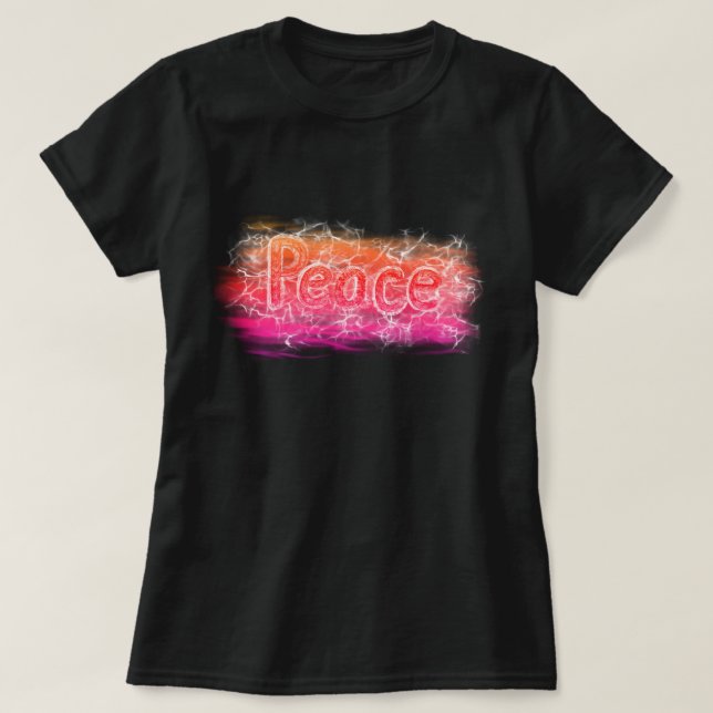 Camiseta Naranja Rosa Paz Neón Palabra Cristiana Lema de Ar (Diseño del anverso)