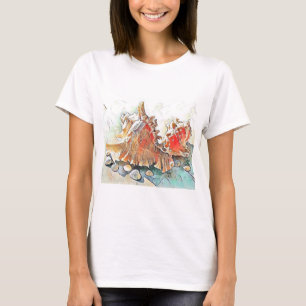 Camiseta Naranja Seasheles en la pintura acuarela de la pla