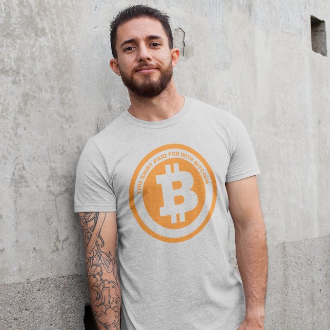 Camiseta Naranja Símbolo de bitcoin Personalizado Mensaje g (Subido por el creador)