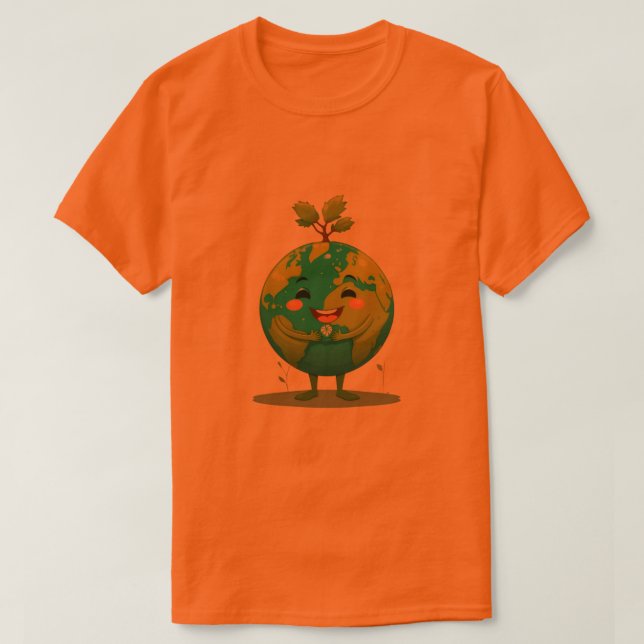 Camiseta Naranja Smiley Earth Tee - Green Hope (Diseño del anverso)